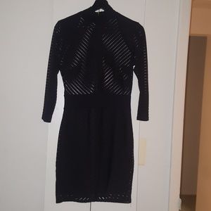 Fashion nova Mesh Striped Sheer Mini Bandage Dress